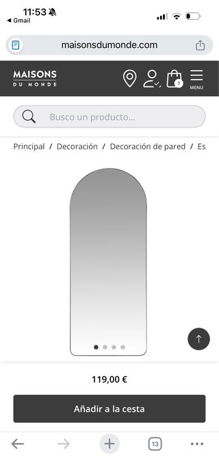 Espejo de pie arco 60x150cm