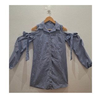 Vestido camisa con hombros descubiertos