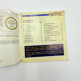 Manuale Libretto Originale Pokémon Versione