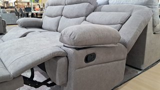 Sofá reclinable gris de tela