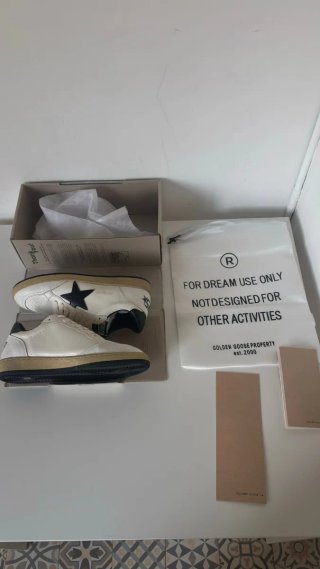 Golden Goose Ballstar Beige/Negro