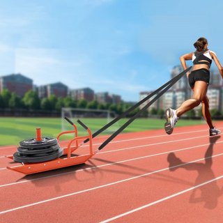Trineo de Entrenamiento de Peso, Trineo de Fuerza y Velocidad para Fitness con Mango, Equipo de Entrenamiento de Acero para Ejercicio Atlético y Mejora de Velocidad, Adecuado para Placas de Peso d...
