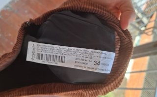 Falda mini pana Stradivarius marrón