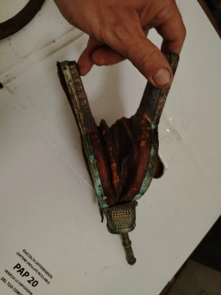 Antico soffietto da camino decorato - nord Africa