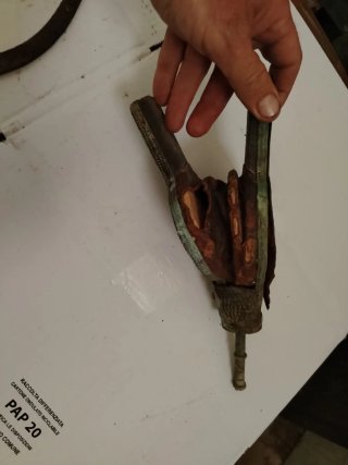Antico soffietto da camino decorato - nord Africa