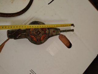 Antico soffietto da camino decorato - nord Africa