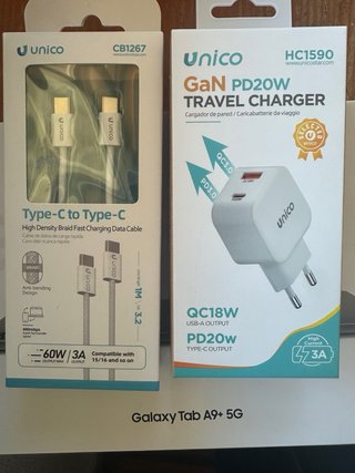 Samsung Galaxy Tab A9+ 5G + Cargador + Cable+Funda