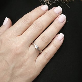 Anillo Solitario Oro 18k Diamante Princesa