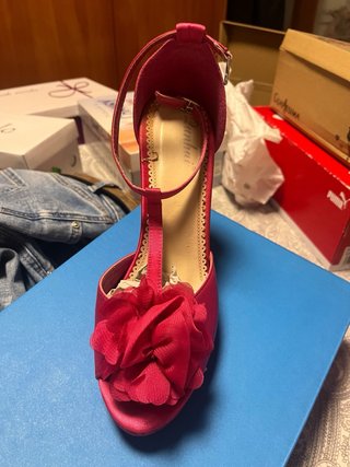 Zapatos de tacón y plataforma fucsia