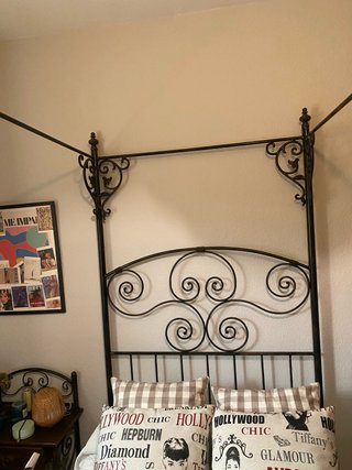 Cama de forja con dosel 105 cm