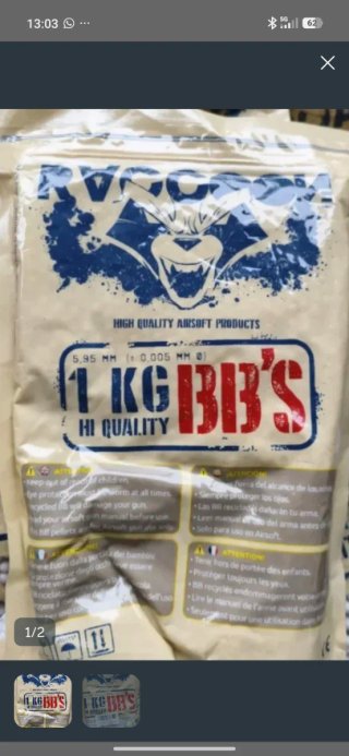 4 Bolsas 1kg BBs Airsoft 0.25g