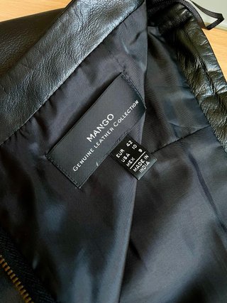 Falda Mango Piel Negra Talla 42