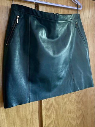 Falda Mango Piel Negra Talla 42