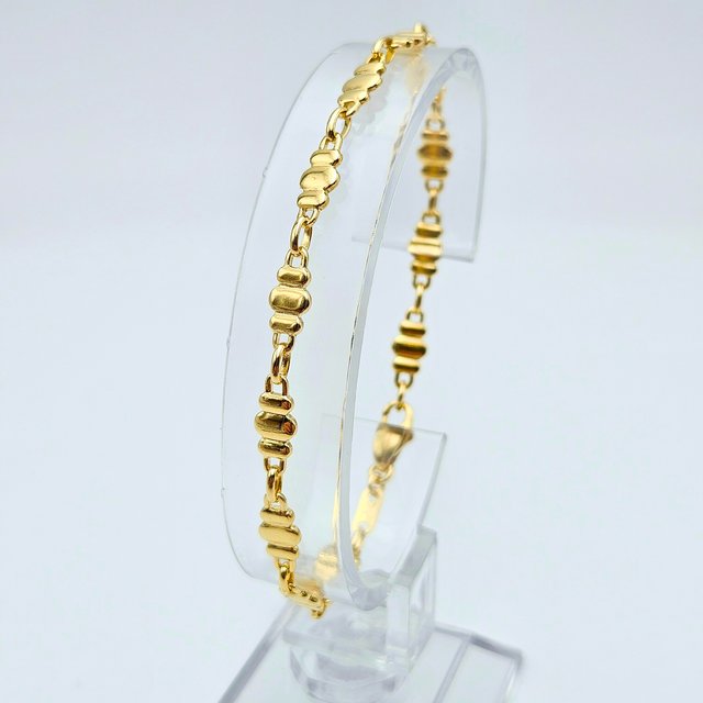 Pulsera de Oro Maciza 18K Combinada, 8,2gr, 18,5cm