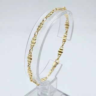 Pulsera de Oro Maciza 18K Combinada, 8,2gr, 18,5cm