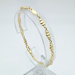Pulsera de Oro Maciza 18K Combinada, 8,2gr, 18,5cm