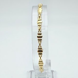 Pulsera de Oro Maciza 18K Combinada, 8,2gr, 18,5cm