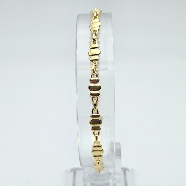 Pulsera de Oro Maciza 18K Combinada, 8,2gr, 18,5cm