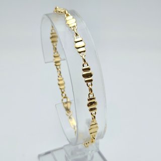 Pulsera de Oro Maciza 18K Combinada, 8,2gr, 18,5cm