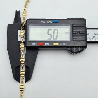 Pulsera de Oro Maciza 18K Combinada, 8,2gr, 18,5cm