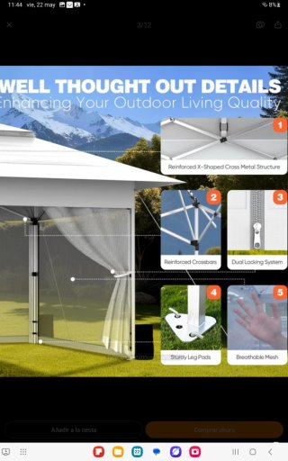 Carpa plegable 4x4m beige doble techo