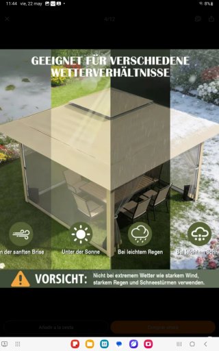 Carpa plegable 4x4m beige doble techo