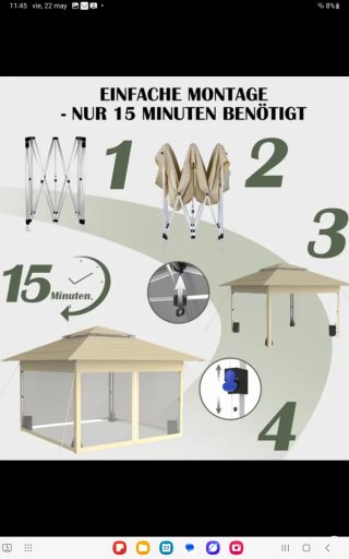 Carpa plegable 4x4m beige doble techo