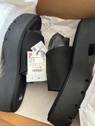 Sandalias Zara Plataforma Negras Talla 41