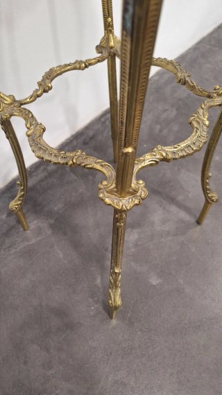 Mesa auxiliar vintage bronce y mármol