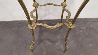 Mesa auxiliar vintage bronce y mármol