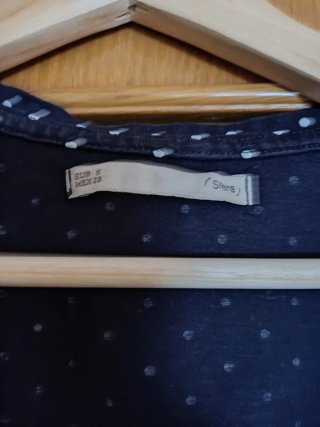 Camiseta tirantes azul lunares
