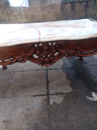 Conjunto mesa y aparador de piedra