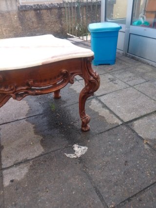 Conjunto mesa y aparador de piedra