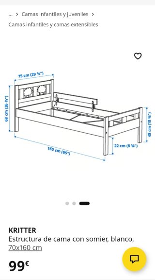 Cama infantil KRITTER con colchón.