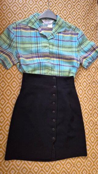 Camicia in lino verde multicolore Max Mara