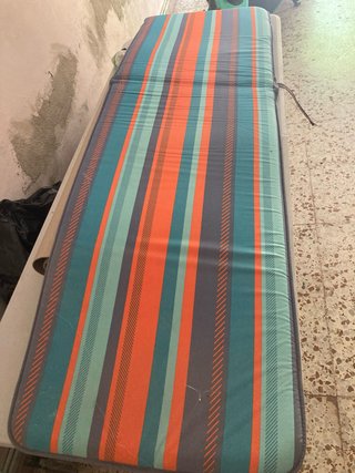 Cojín para tumbona rayas naranja y verde