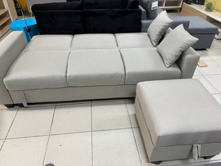 Sofá cama beige con doble arcón