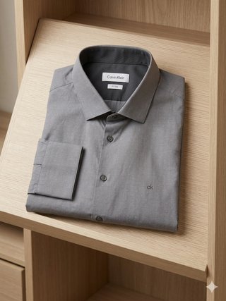 Camisa Calvin Klein Fitted Gris M