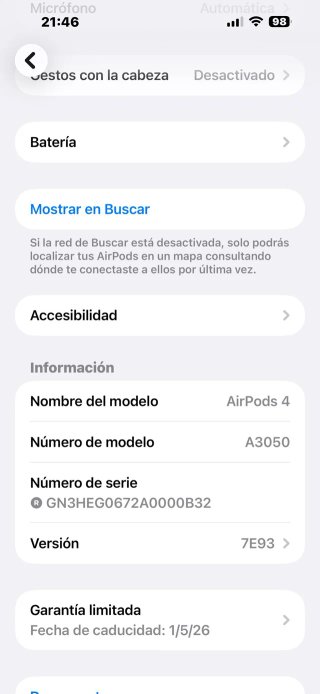 Auriculares Apple AirPods 4 -4XMKTF