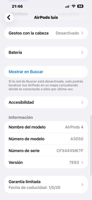 Auriculares Apple AirPods 4 -4XMKTF
