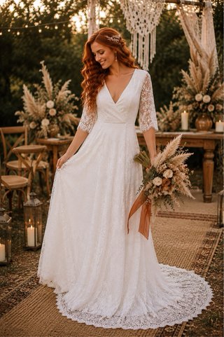 Vestido de Novia Encaje Blanco