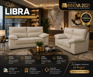 )Sofá Chaise Longue LEO Innova Gris Tela(