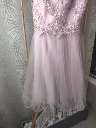 Vestido fiesta boda graduación rosa T.XS