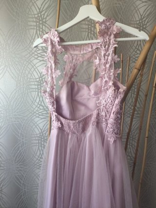 Vestido fiesta boda graduación rosa T.XS