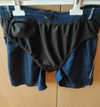 Pantalón corto running hombre Kalenji azul