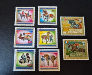 Sellos Guinea Ecuatorial Arte Chino y J.O.