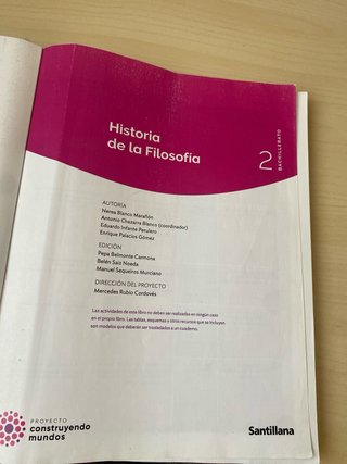 Filosofía 2 Bachillerato : Historia de la Filos...