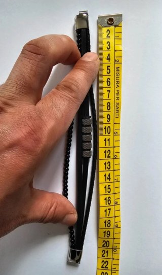 Pulsera Hombre Piel y Acero