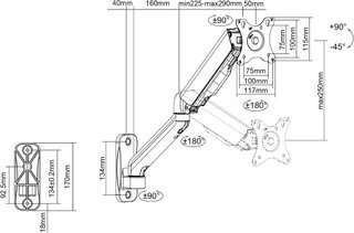 DIGITUS Soporte de Pared para Monitor