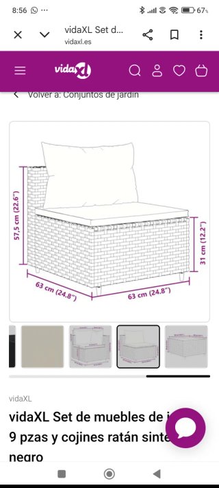 Conjunto de Muebles de Jardín Ratán